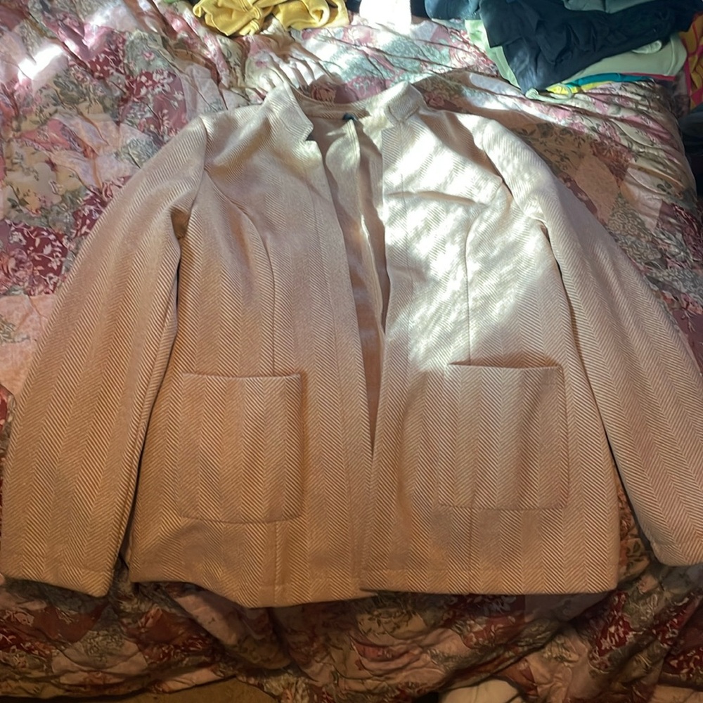 Large Khaki Herringbone Double Pocket Overcoat